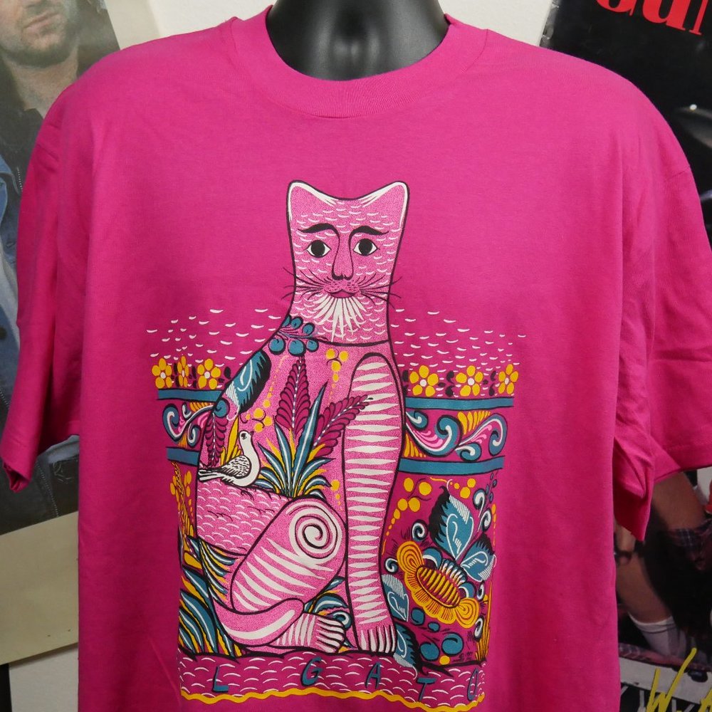 1987 El Gato Tonala Mexican Pottery Style T-Shirt
